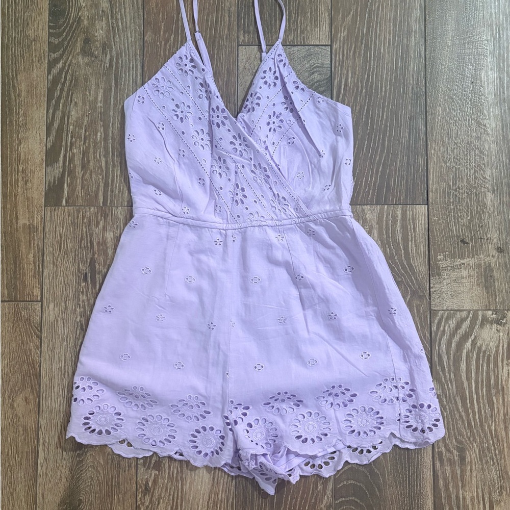 Japna Lavender Eyelet Romper